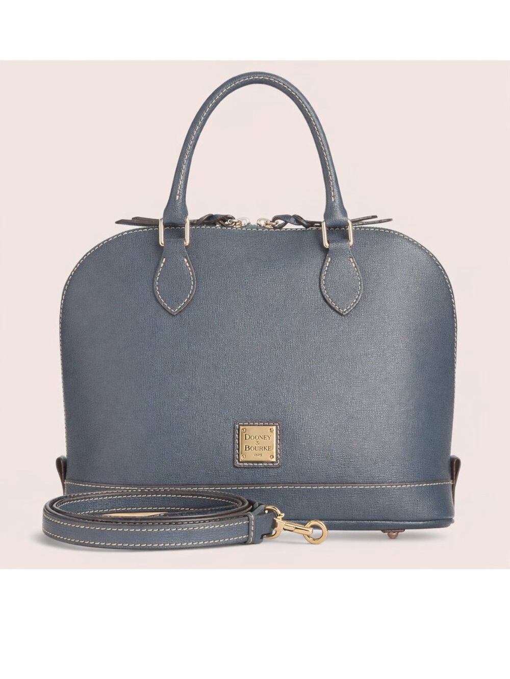 Dooney & Bourke Saffiano Zip Zip Dome Satchel Shoulder Bag
Gray